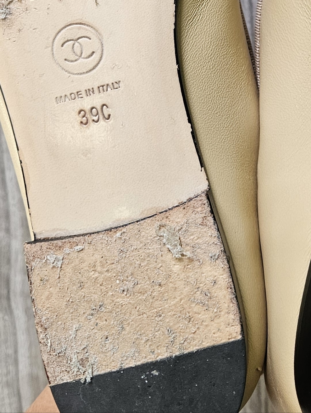 CHANEL Lambskin Cap Toe CC Ballerina Flats - Picture 7 of 15